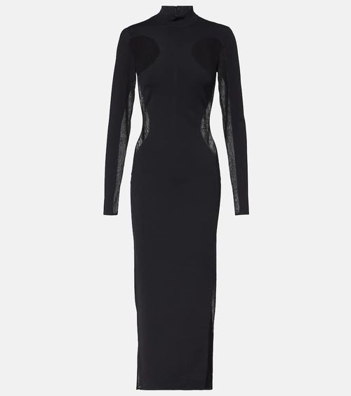Miracle mesh-paneled knitted maxi dress