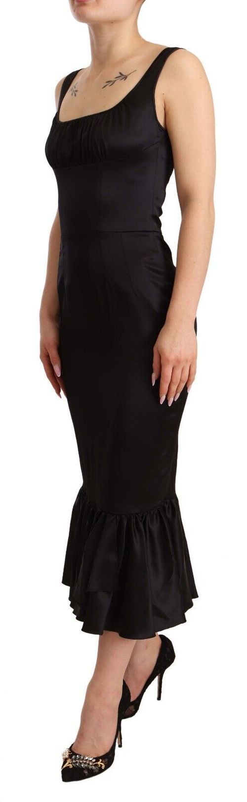 Silk Stretch Sheath Mermaid Dress — Black
