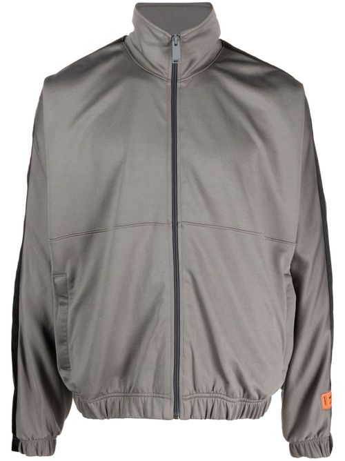 Logo-patch zip-up sweatshirt - Grey