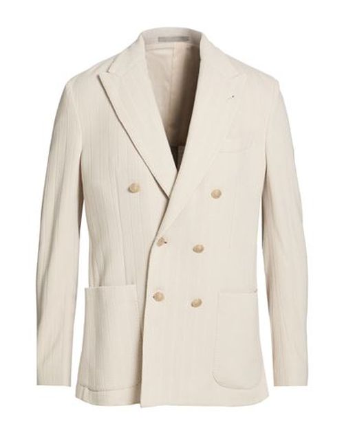 Man Blazer Beige Size 40 Cotton, Goat skin