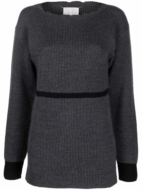 Ribbed-knit jumper - Grey