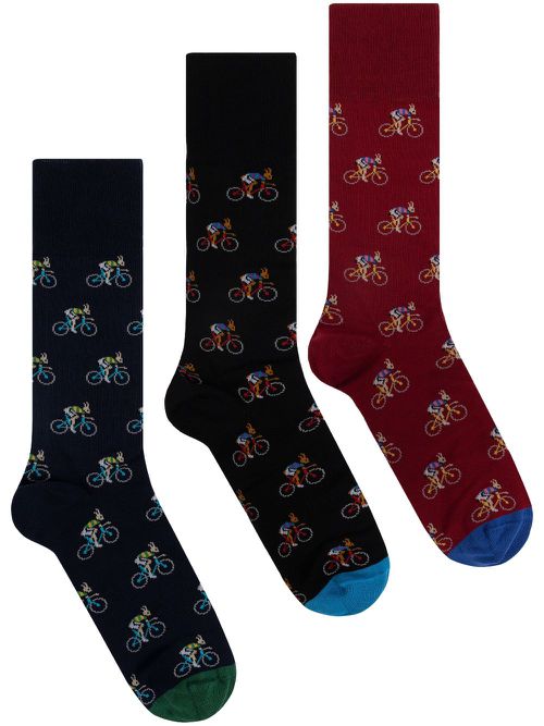 Knitted socks (pack of three) - Red