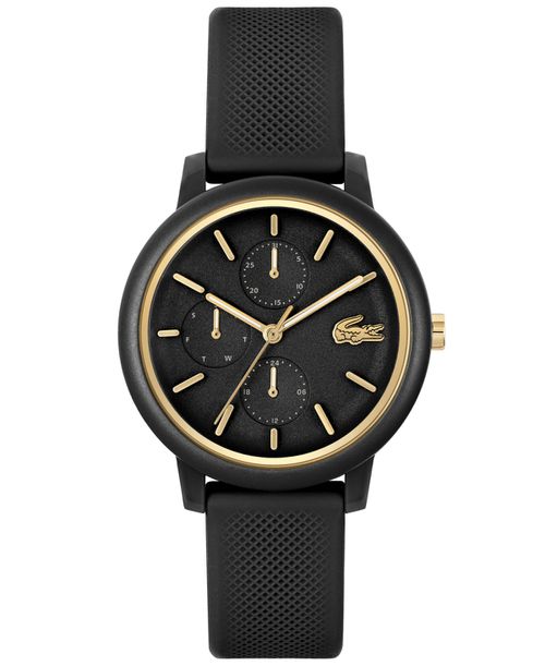 Women's L.12.12 Multi Black Silicone Strap Watch 38mm - Black