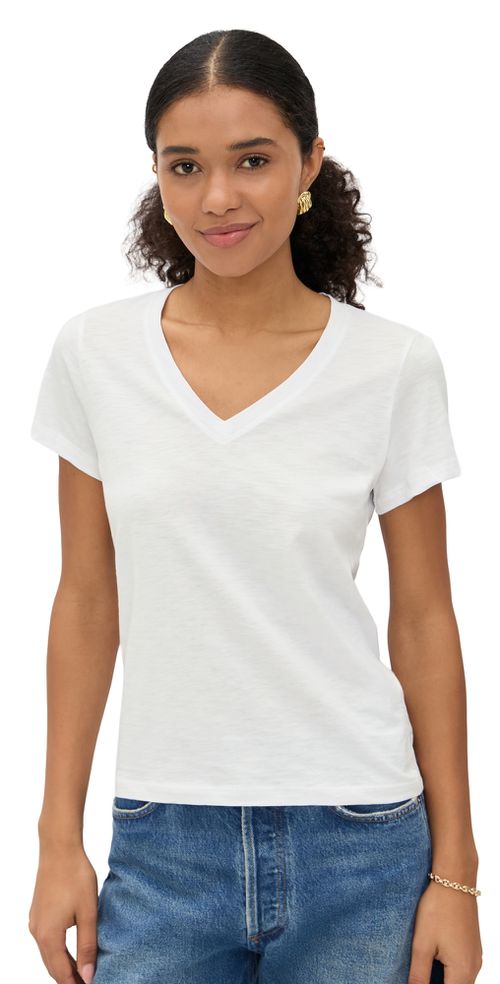 Relaxed V-Neck Tee White