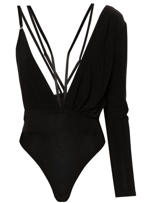 X Lia Aram V-neck strapped bodysuit - Black