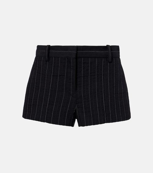 Melody pinstripe cotton and wool shorts