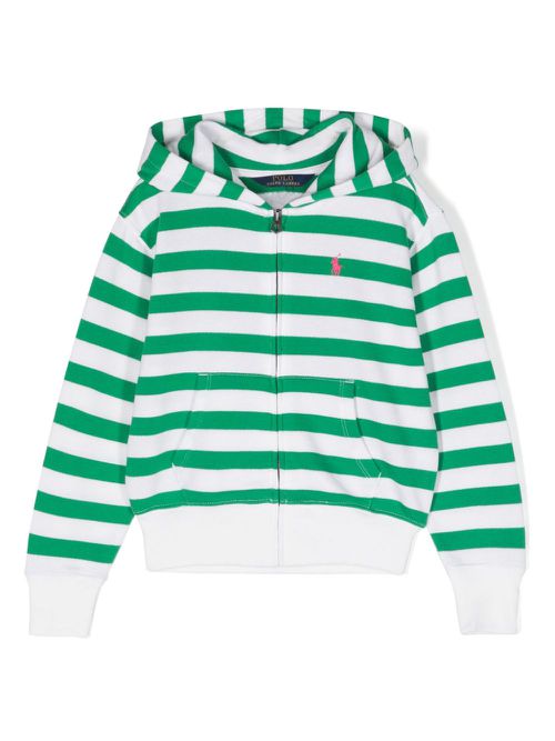 Polo Pony striped hoodie - White