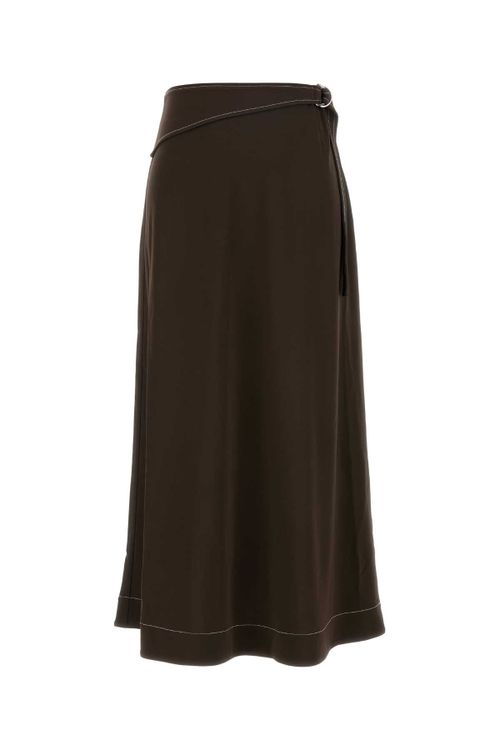 Viscose A-Line Skirt — Brown
