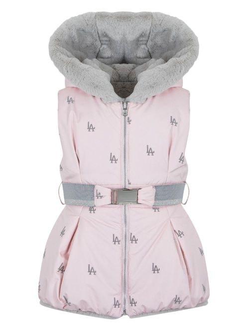 Logo-print reversible vest - Pink