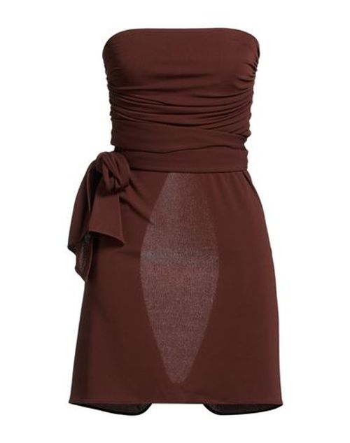 Woman Top Brown Size 6 Polyester, Elastane