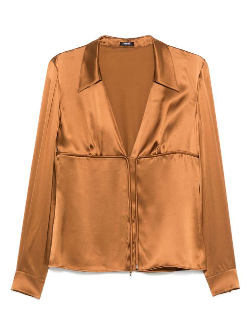 Tie-front blouse - Brown