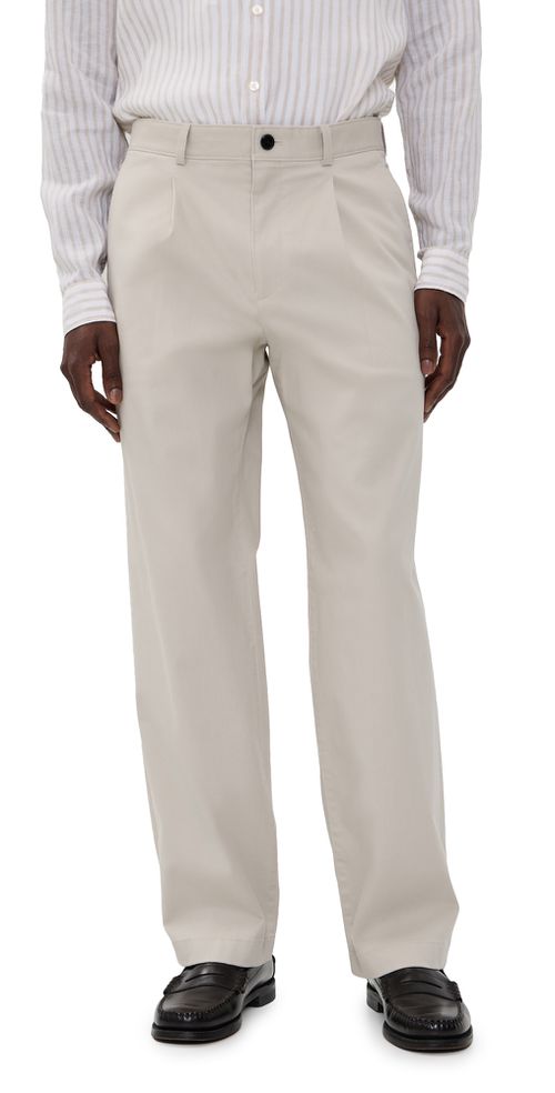 Relaxed Pleat Pants in Moonsoft Cotton Silver Cloud