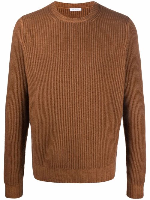 Round neck jumper - Brown