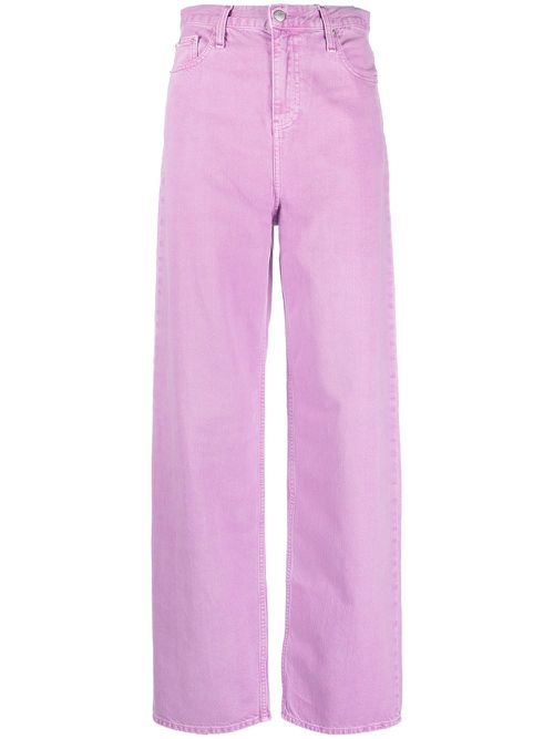 High-waisted wide-leg jeans - Purple