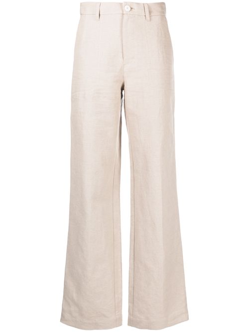 High-waist wide-leg trousers - Neutrals