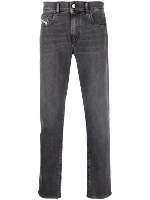 Mid-rise slim-cut jeans