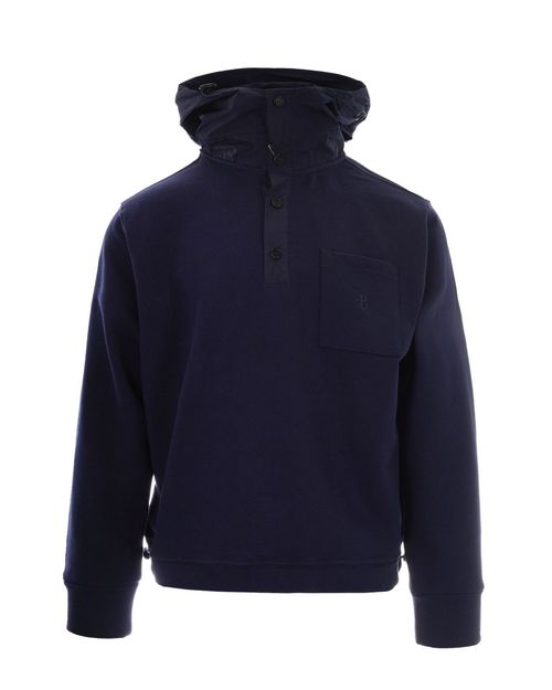 Navy Blue Logo Hood Sweatshirt
