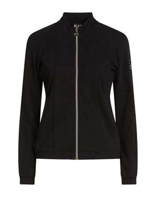 Woman Sweatshirt Black Size M Cotton, Elastane