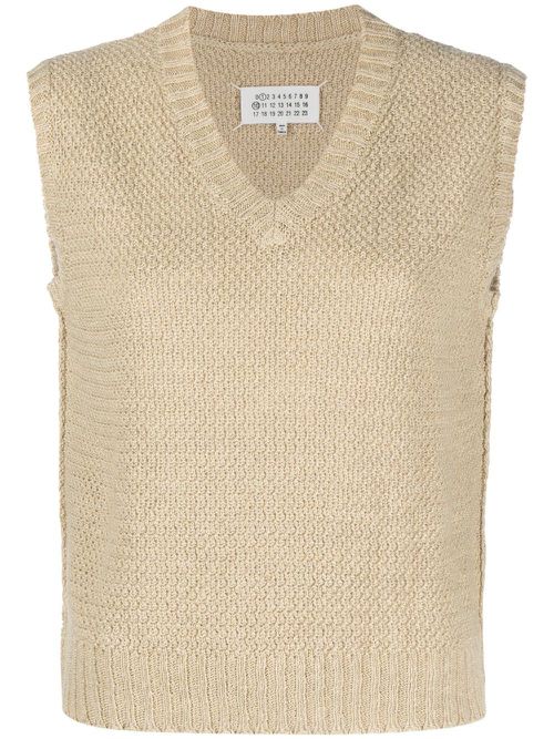 Chunky-knit hemp vest - Neutrals