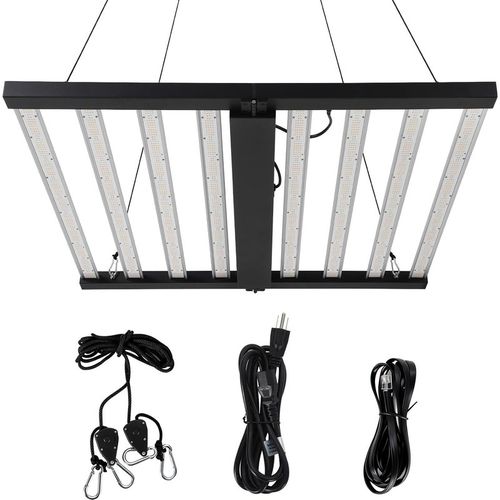 Garvee 600w 8-Bar LED Grow Light with Dimmable Full Spectrum - Foldable Design for 4x4Ft Coverage - 120v Commercial Plant Growing Lamp for Indoor Gardens & Vertical Farming