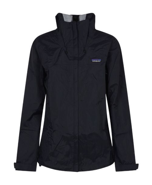 Logo-patch hooded bomber jacket