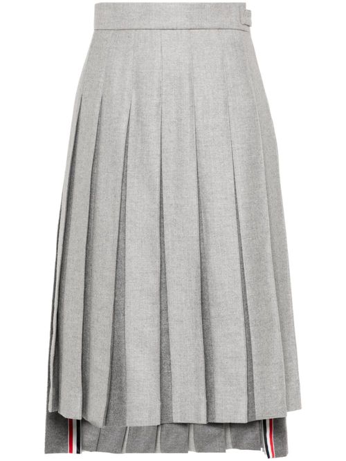 Pleated wool midi skirt - Grey