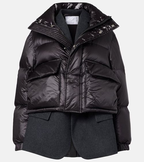 Layered wool down jacket