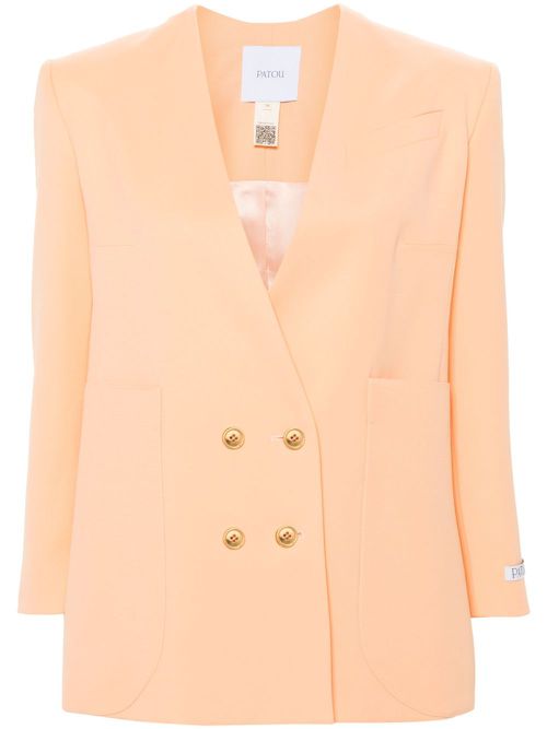 Collarless double-breasted blazer - Orange