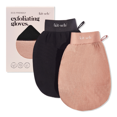 Exfoliating Glove 2pc Set - Black & Terracotta
