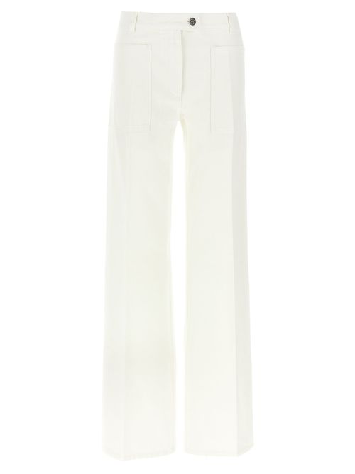 Straight-Leg Cotton Denim Jeans — White