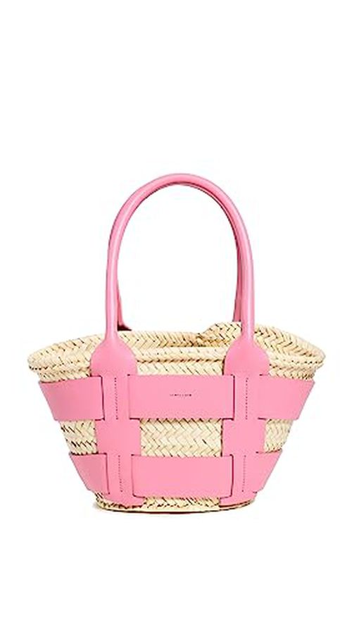 DeMellier Women's Mini Santorini Tote, Natural/Pink, One Size