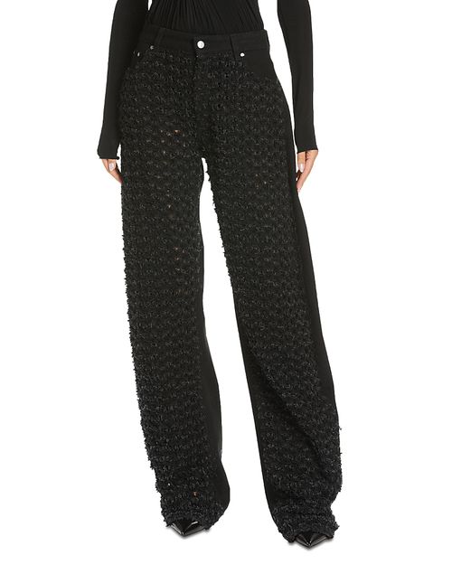Mid Waist Laser Boucle Relaxed Curve Jeans in Black