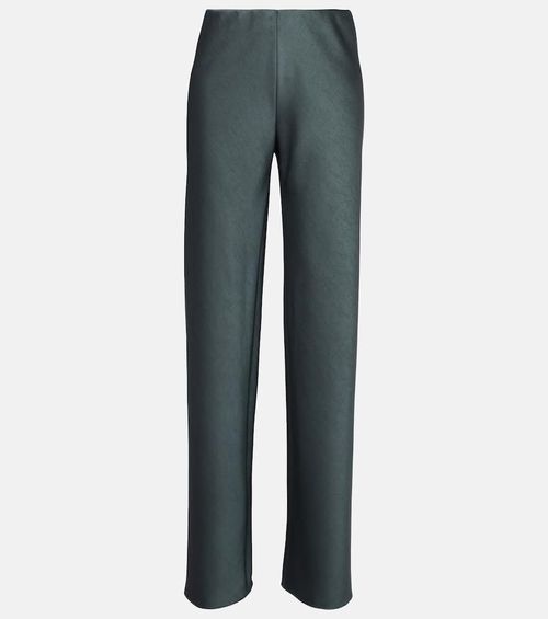 High-rise satin straight pants