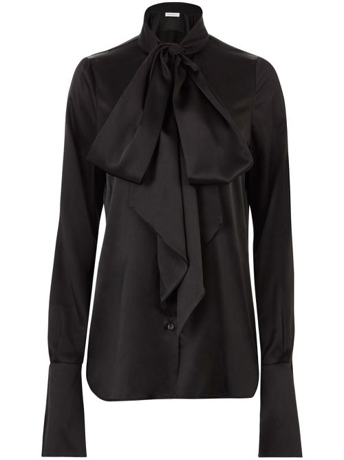 Satin lavaliere shirt - Black