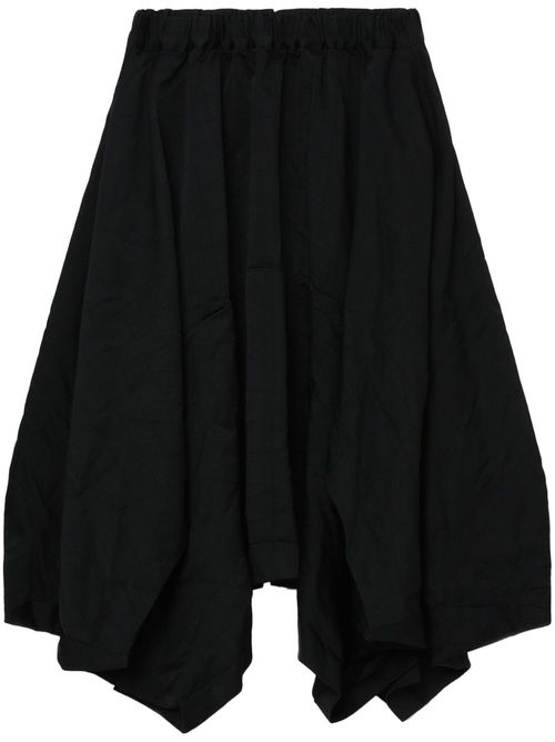 Asymmetric high-rise midi skirt - Black