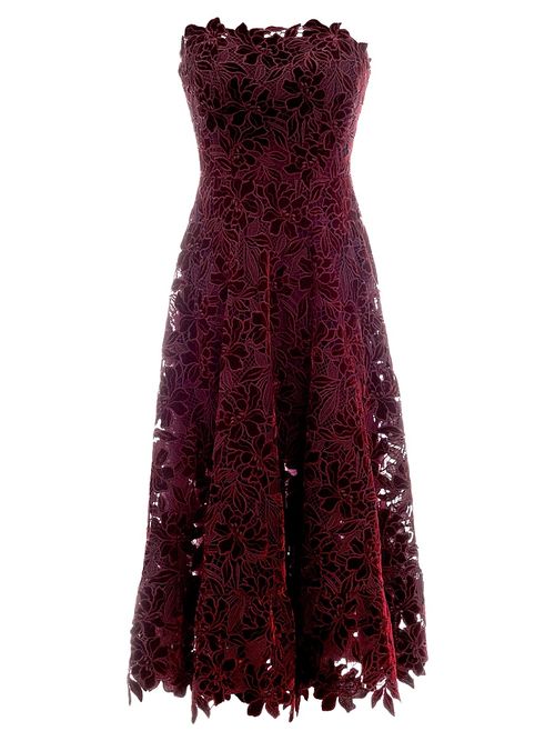 Women's Kailyn Strapless Lace Cocktail Dress - Oxblood