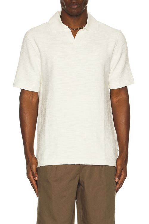 SAMSOE SAMSOE Samac V-Neck Polo in Clear Cream - Cream. M also in L, S, XL/1X, XXL/2X