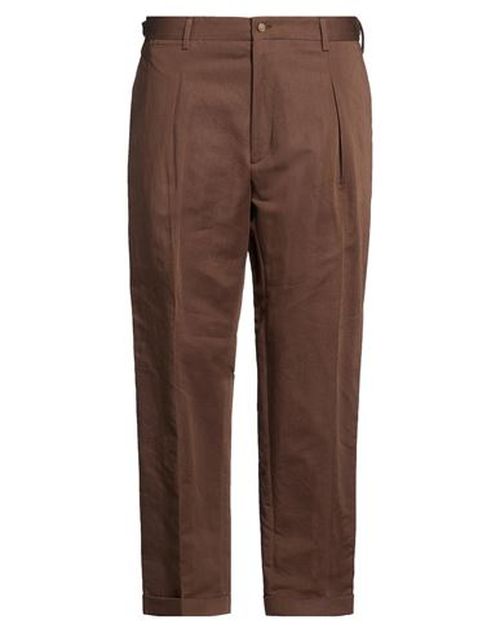 Man Pants Brown Size 42 Cotton, Linen