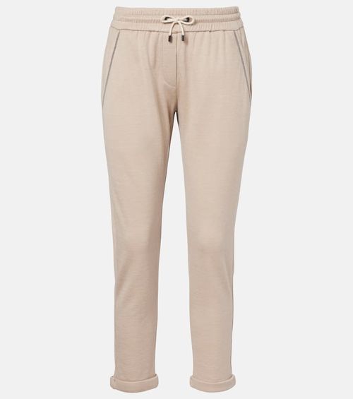 Monili cotton and silk-blend sweatpants