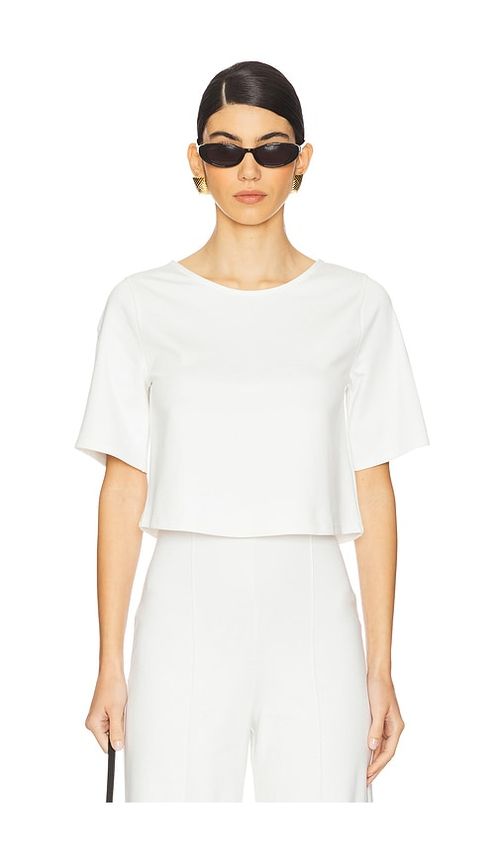 Ripley Rader Ponte Knit Short Sleeve Top in Black. - M also in S