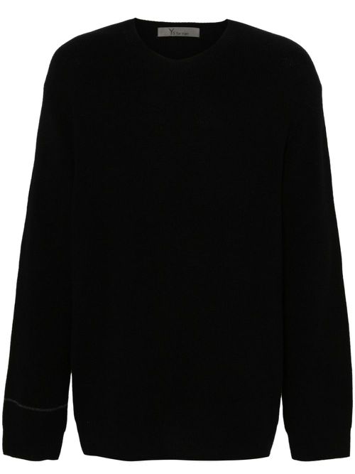 Intarsia-knit logo sweater - Black