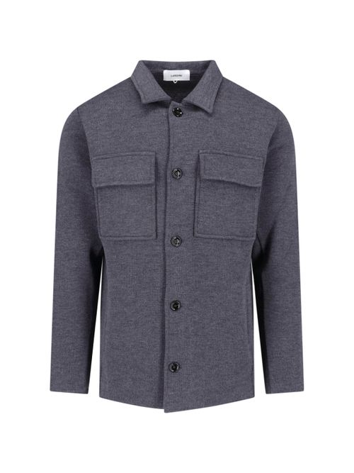 Men's Virgin Wool Button-Front Overshirt