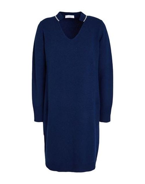 Woman Mini dress Navy Size 6 Merino Wool, Viscose, Cashmere