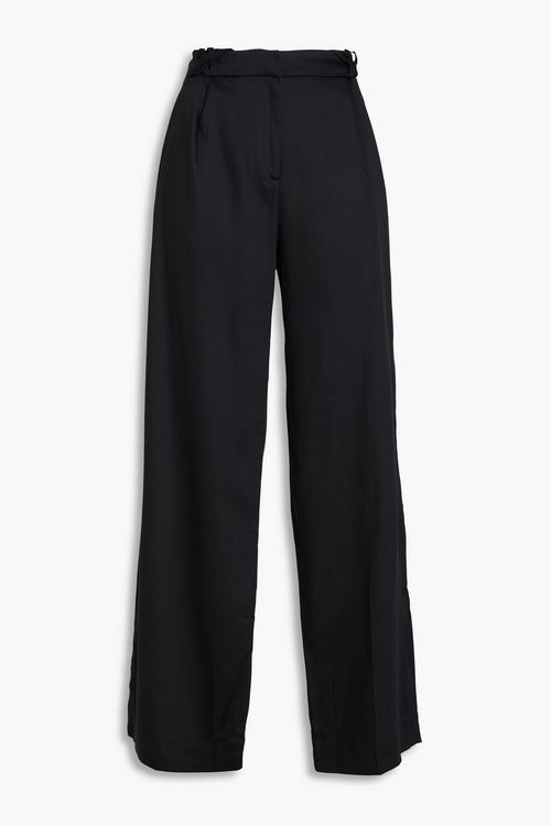 Pleated TENCEL™ Lyocell-twill wide-leg pants