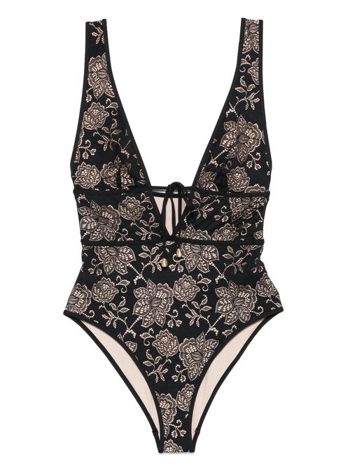 Tallow Lace Plunge swimsuit - Black
