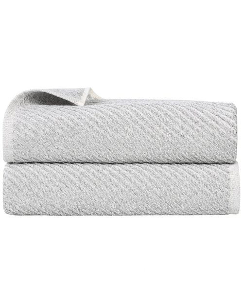 Superior Set of 2 Amelia Medium Weight Diagonal Stripes Bath Sheets