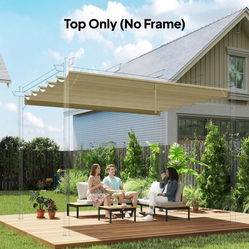 Outsunny Pergola Shade Cover Replacement Canopy for 3 x 3m Pergola, Beige - Beige - Polyester