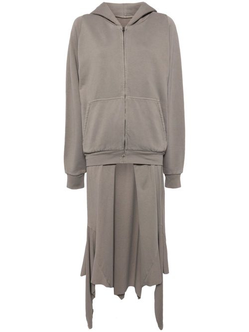 Layered zip-up hoodie - Grey