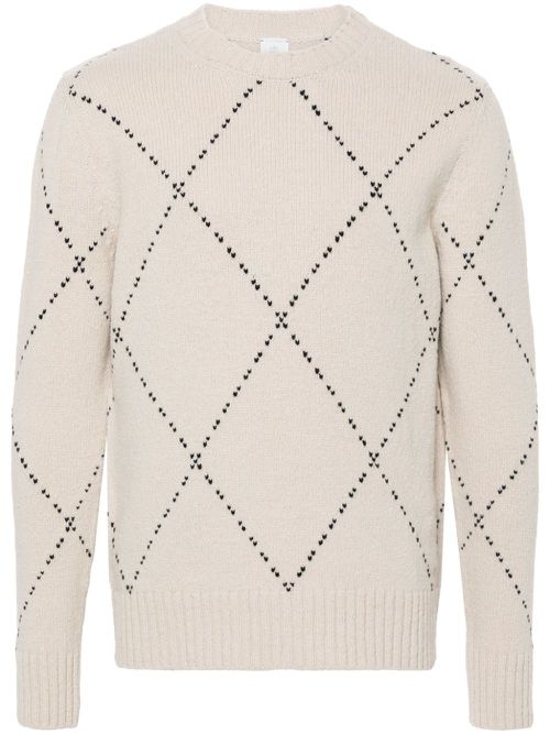 Argyle-patterned sweater - Neutrals