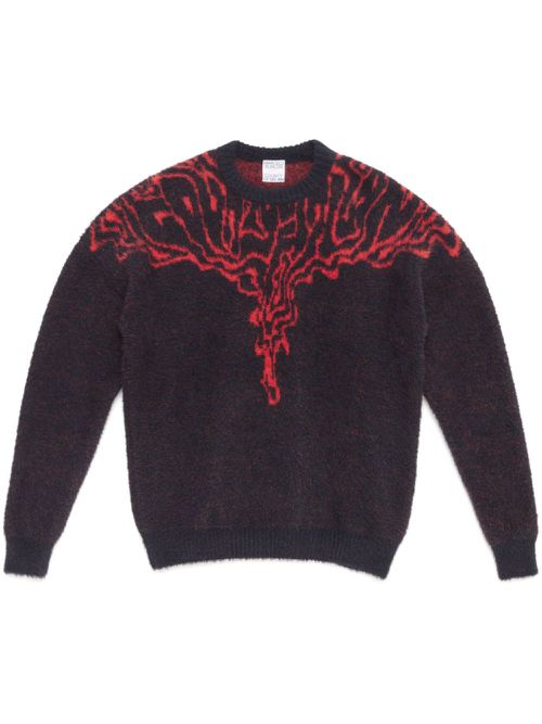 Fluid Wings intarsia-knit jumper - Black